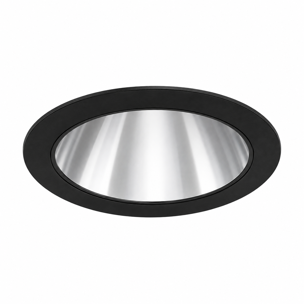LDN6 Round Open Trim, Clear, Black flange, Semi-Specular, Trim