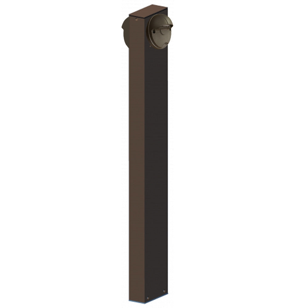 12 Watt 2 Round LED Path Light With Bronze Finish - 3000K Soft White - With 2 Sided 36 Inch Post - 1300 Lumens - 120-277V