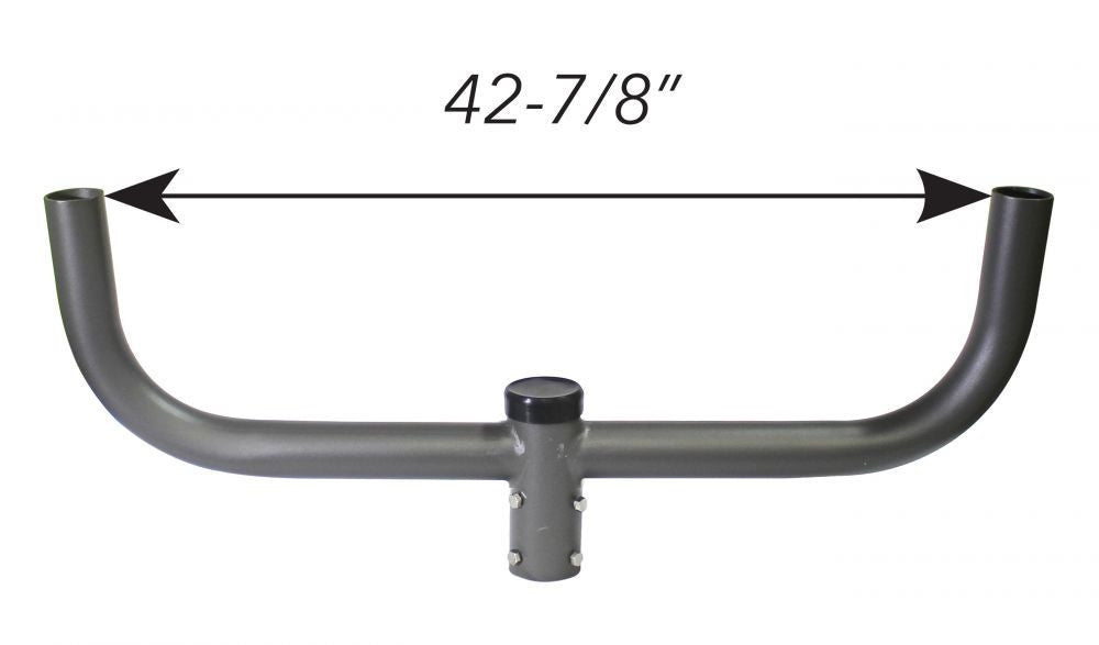 2 Light Large Bull Horn Mounting Bracket slips on 2-3/8 In. round pole - 42 Inches Across