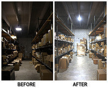 LED Wide Beam Canopy Light - Multi Watt Selectable 70/56/42/28W - 10500 Max Lumens - 120-277V - Color Temperature Selectable 30K/40K/50K - With PIR Motion Sensor - Bronze Finish