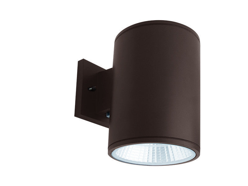 20 Watt LED Sconce Cylinder - 1600 Lumens - Color Selectable 30K/40K/50K - 120V - Bronze Finish - Dimmable Down Light