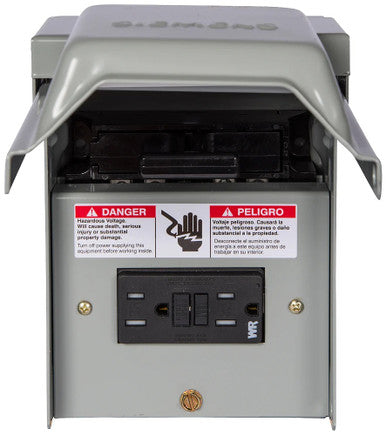 Siemens - WN2060GFCI 240V 60A 10hp Steel Non-Fusible AC Disconnect w/ 15A GFCI Receptacle, 1-Phase NEMA-3R