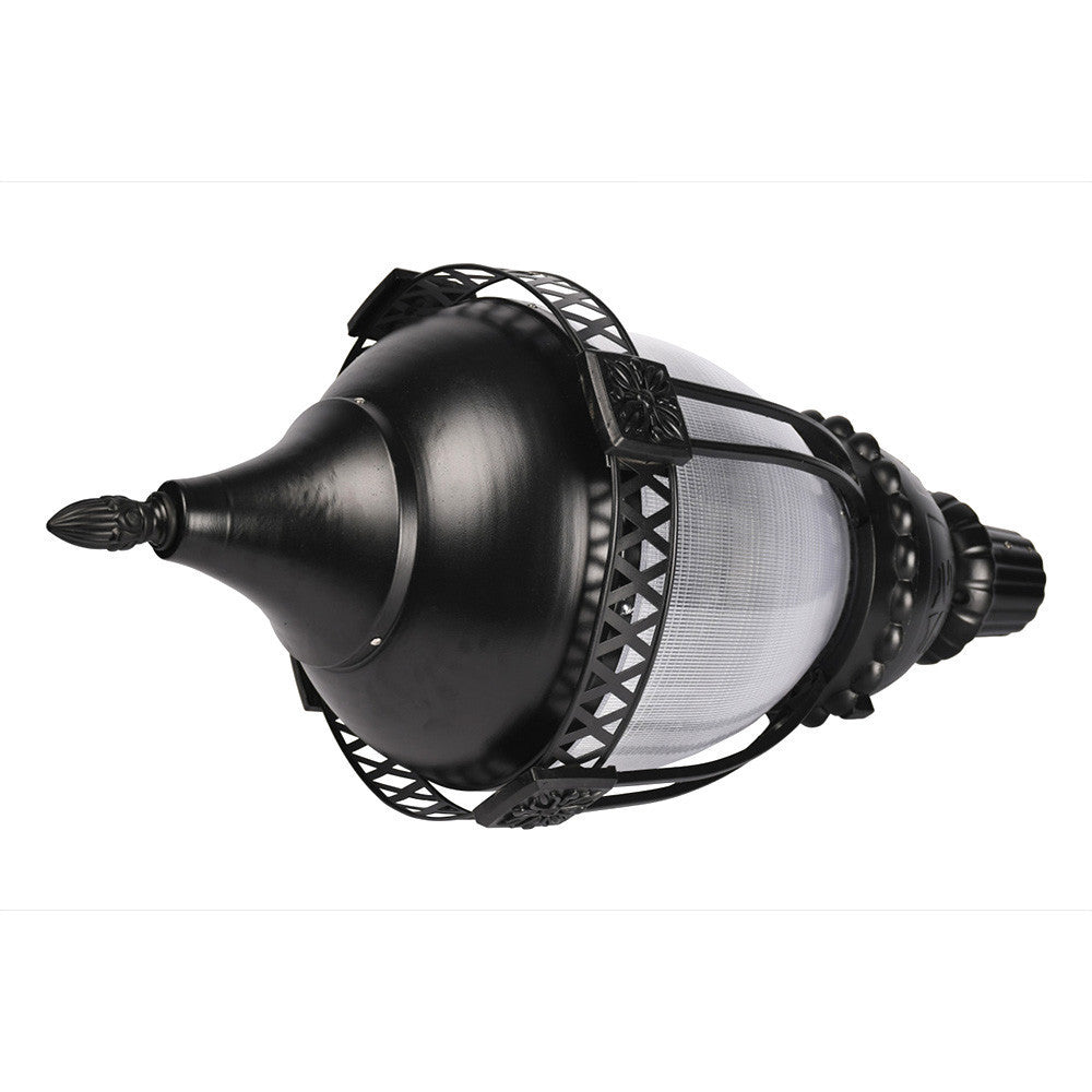 LED Designer Post Light - Large - Selectable 100/80/60 Watt - 13000 Max Lumens - Color Selectable 30K/40K/50K - 120-277V - Black - Fits Up to 3 Inch Pole Top