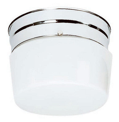 1 Light - 6" - Flush Mount - Small White Drum