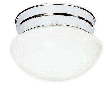 1 Light - 8" - Flush Mount - Small White Mushroom 832