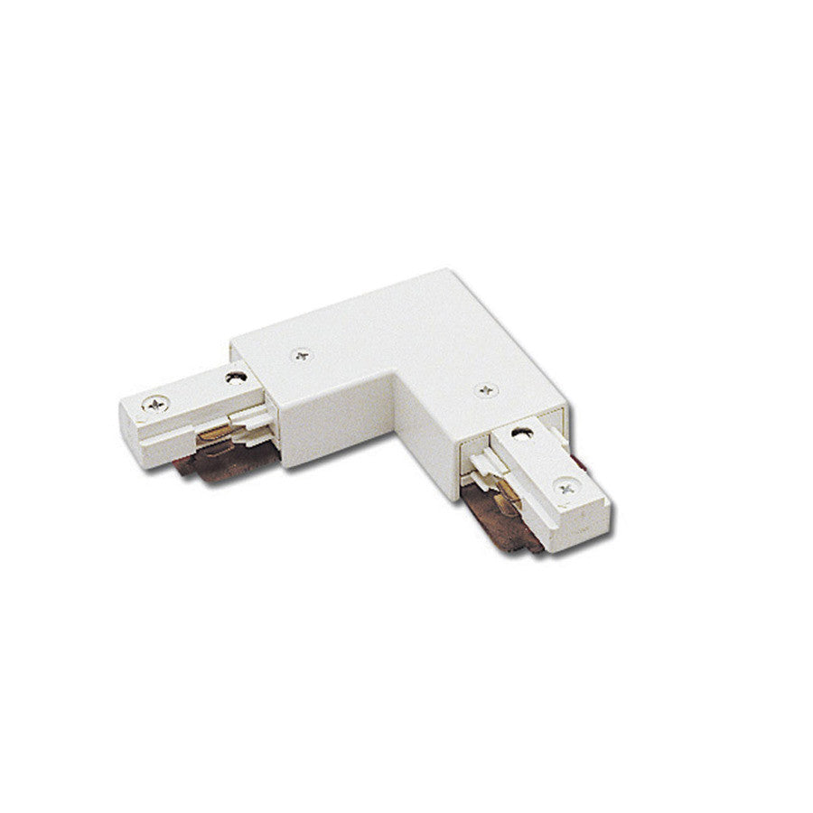 J Track 2-Circuit Right L Connector in White