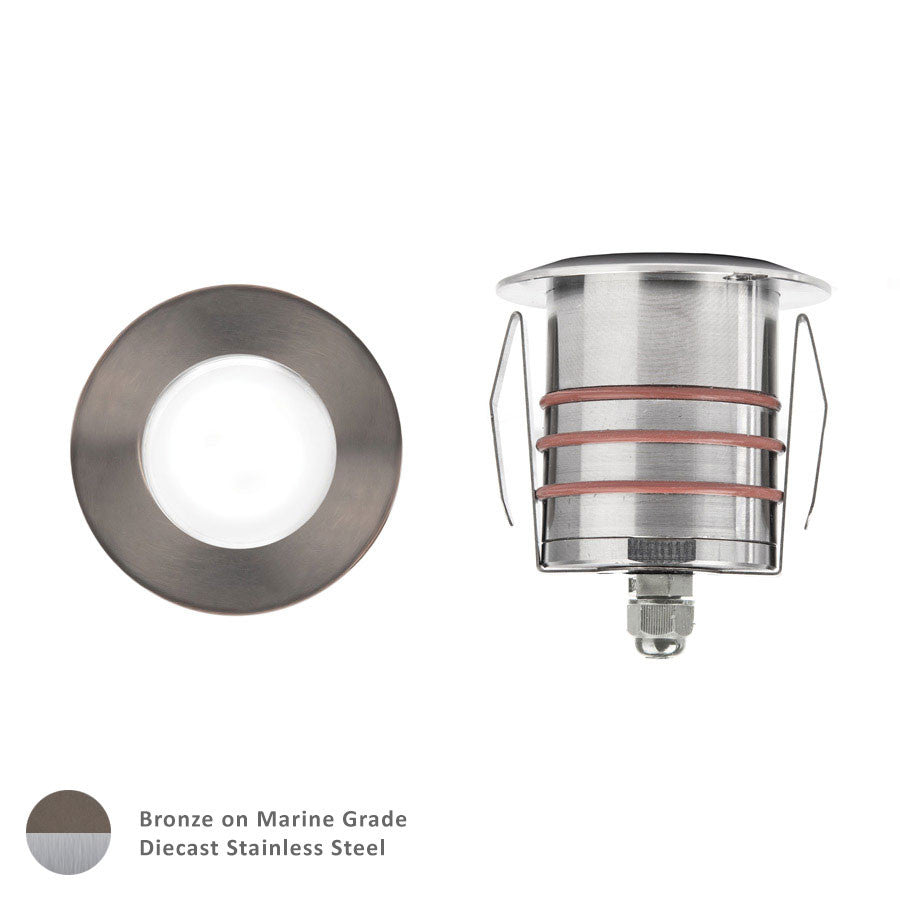 2in. Inground LED 12V Round Indicator Light in Bronzed Stainless Steel