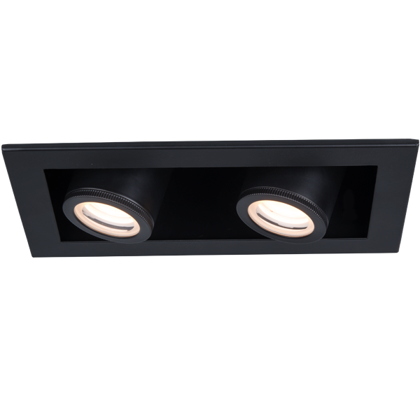 Silo Multiples 2 light Trimmed Non-IC 3000K in Black Black