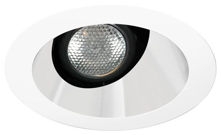 3IN Angle-Cut Reflector, Clear Specular, Self Flanged, White painted flange