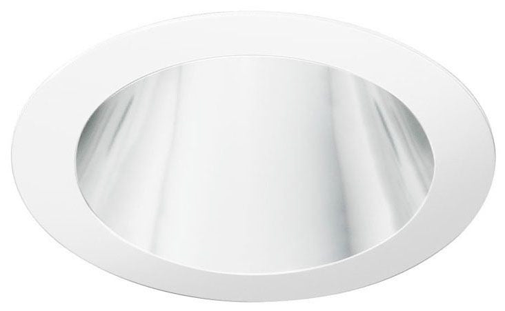 3IN Parabolic Downlight Trim (For Static White), Clear Specular, Self Flanged, White painted flange