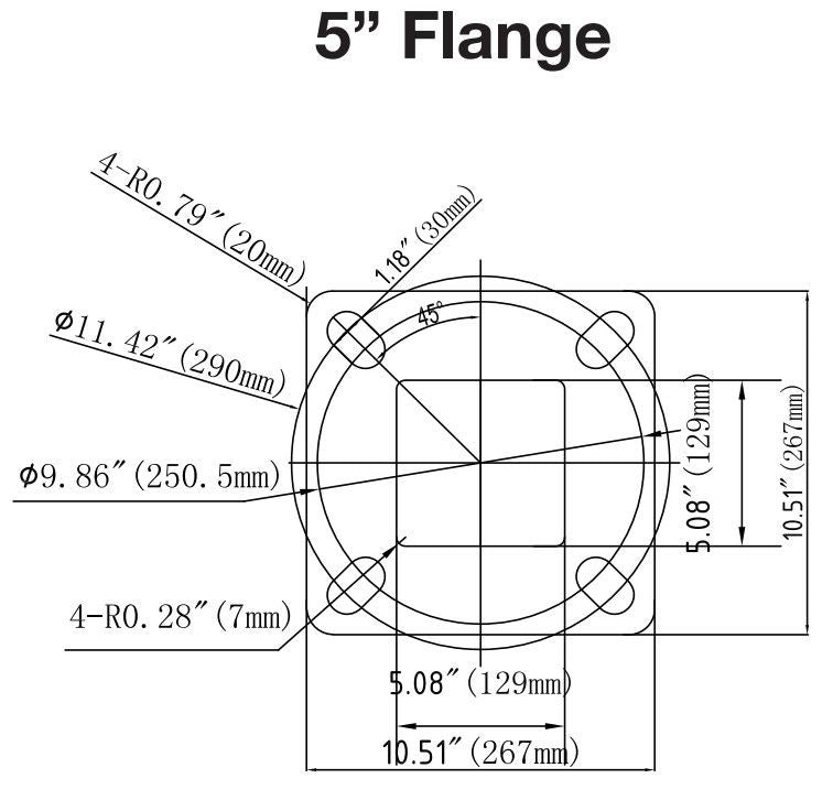 30 Foot Square Pole For Surface Mount - Steel With Bronze Finish - 5 Inch Diameter With 2.5 Inch Tenon Adapter