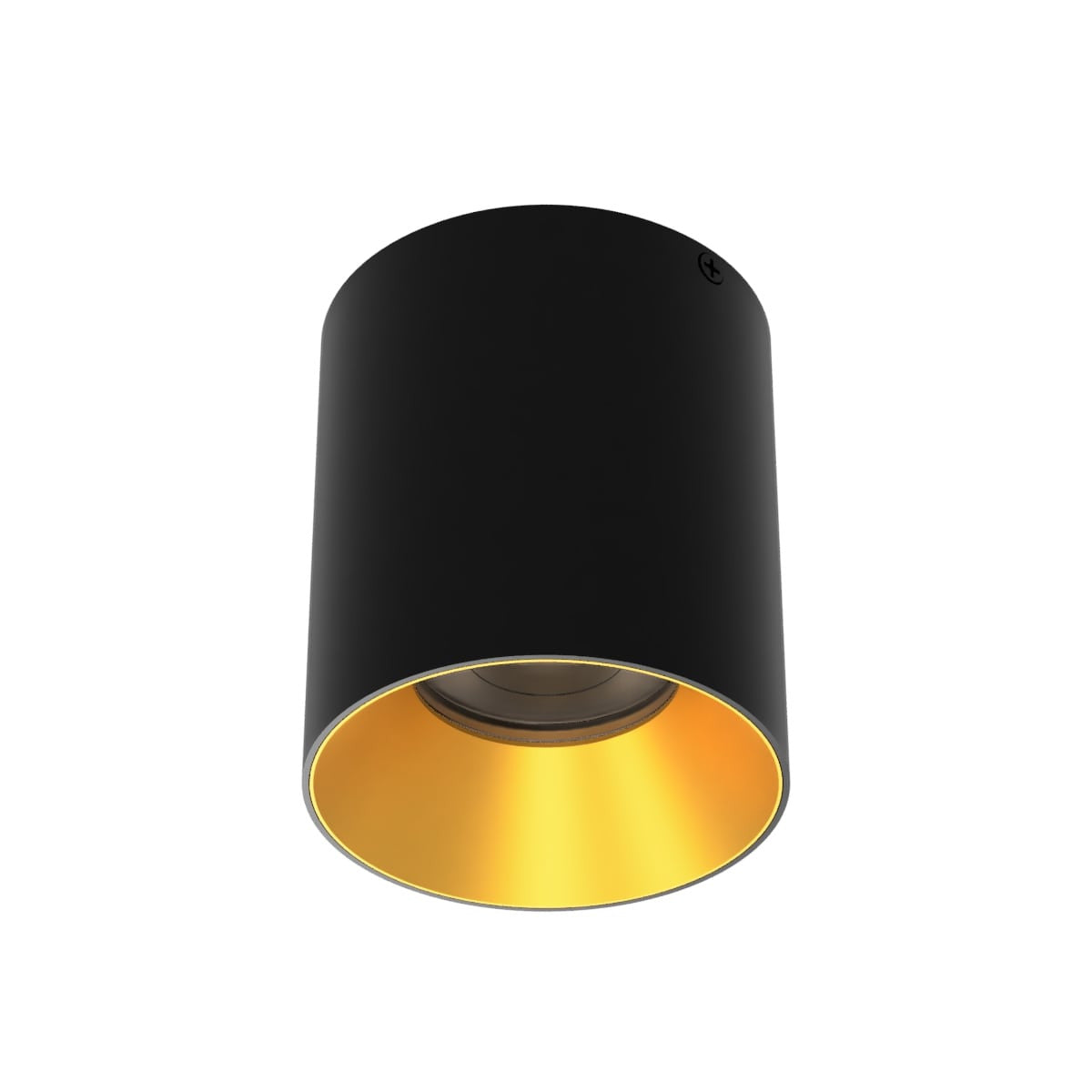 Zoron 5CCT Round Trimless Ceiling Mount Flood Beam Black/Gold - C4RL-FCS-BKGL