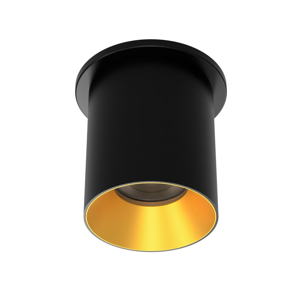Zoron 5CCT Round Trimmed Ceiling Mount Flood Beam Black/Gold - C4RT-FCS-BKGL