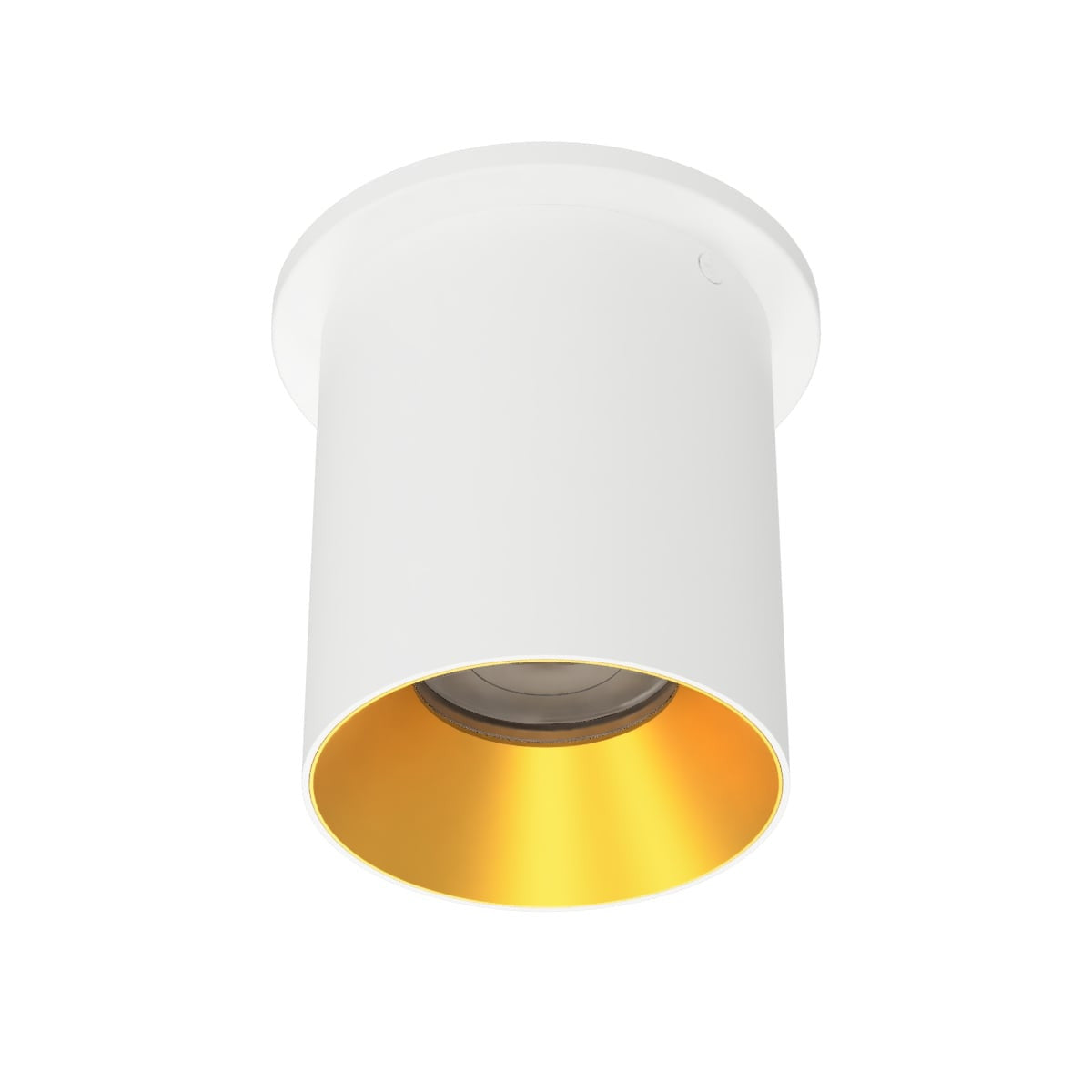 Zoron 5CCT Round Trimmed Ceiling Mount Flood Beam White/Gold - C4RT-FCS-WTGL