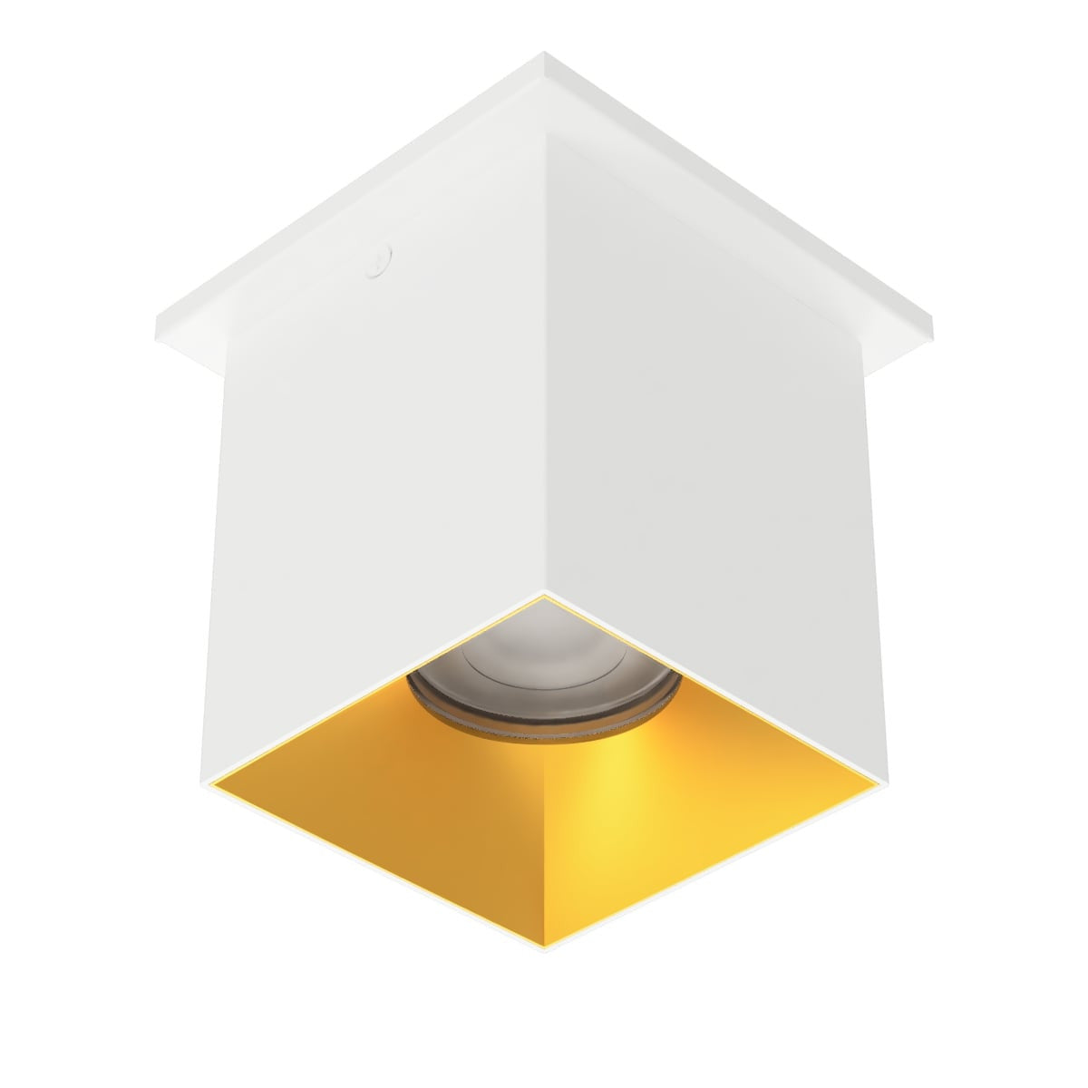 Zoron 5CCT Square Trimmed Ceiling Mount Flood Beam White/Gold - C4ST-FCS-WTGL