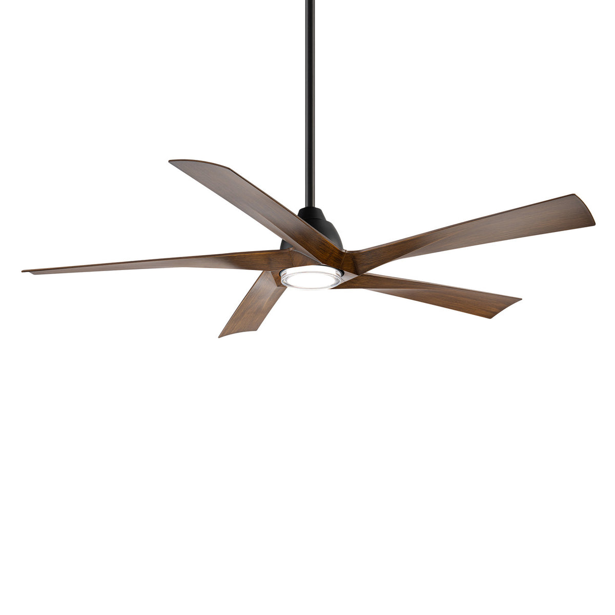 Zeke 60in. in Matte Black with Distressed Koa Blades With Luminaire - F-111L-MB/DK