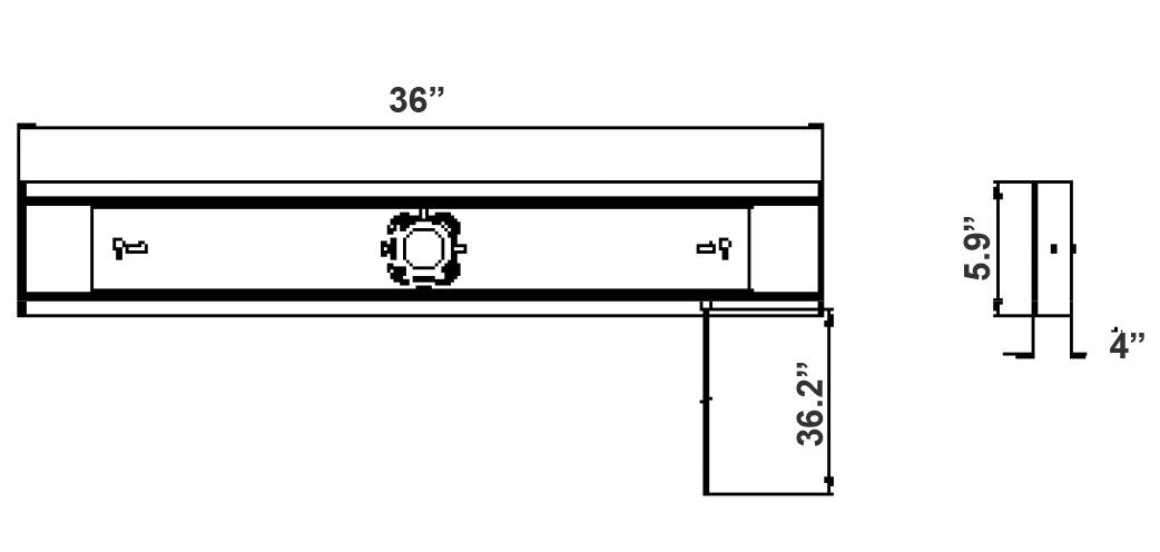 Low Profile Hospital Bed Light - 3 Foot - 20W Uplight - 20W Downlight - 120-277V - Color Temperature Selectable 27K/30K/40K - White Finish
