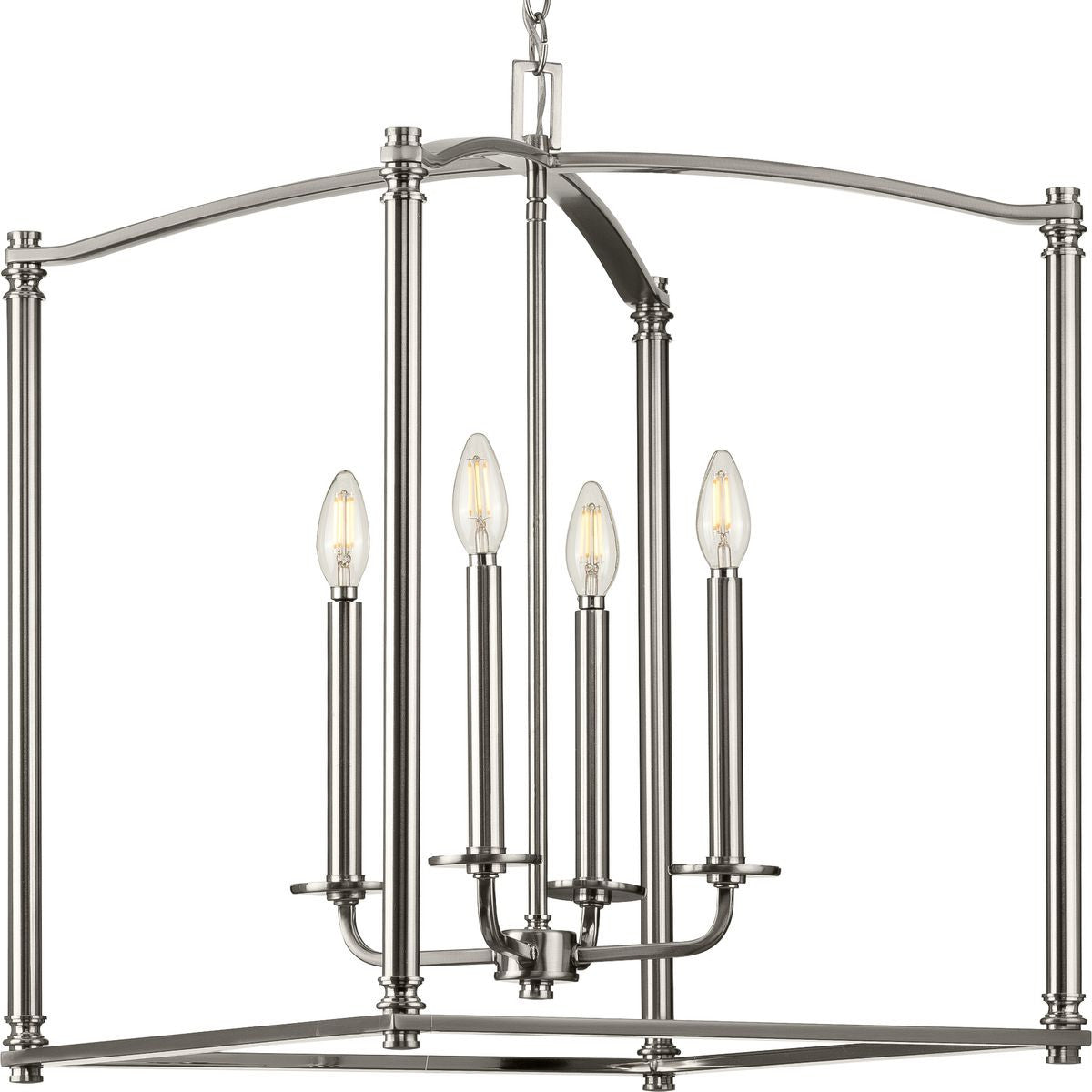 Progress Lighting Hall & Foyer Light - Winslett Collection Brushed Nickel Four-Light Foyer - Model P500240-009