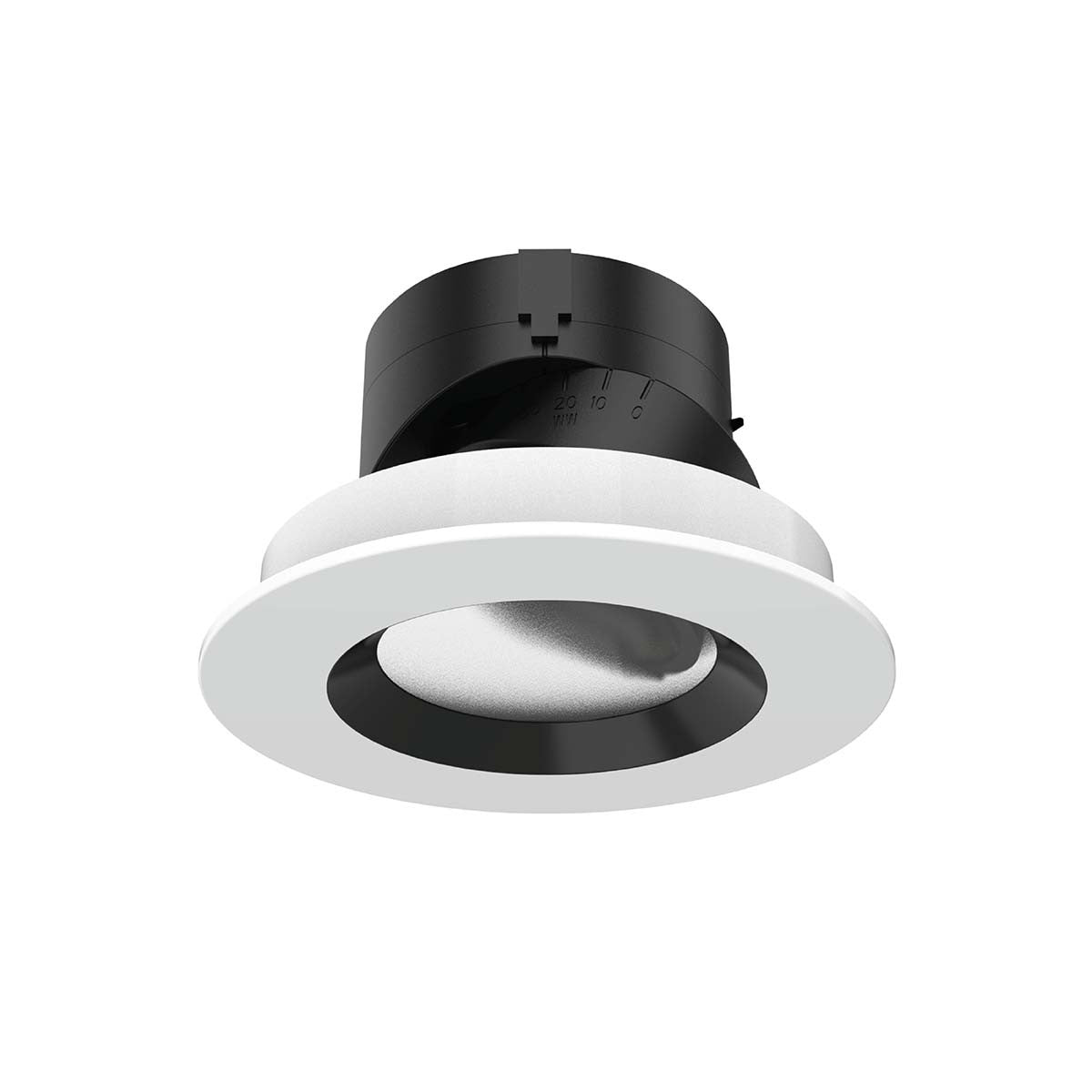 Aether 2in Adjustable Round Trim Spot CRI90 2700K Lensed Black/White - R2ARAT-S927-LBKWT