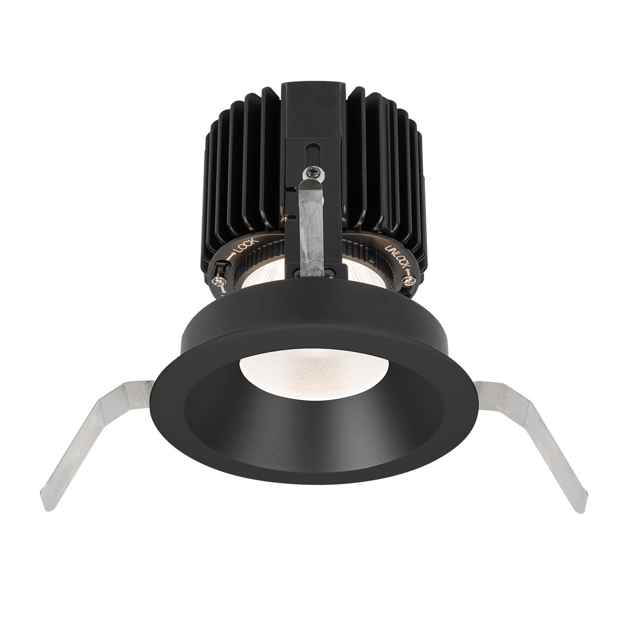 Volta 4.5in Round Shallow Regressed Trim Narrow Beam 2700-6500K in Black - R4RD1T-NTWB-BK