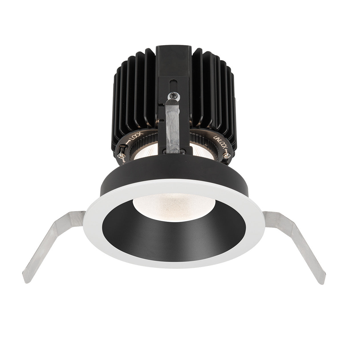 Volta 4.5in Round Shallow Regressed Trim Wide Flood Beam 1800-4000K in Black White - R4RD1T-WTWA-BKWT
