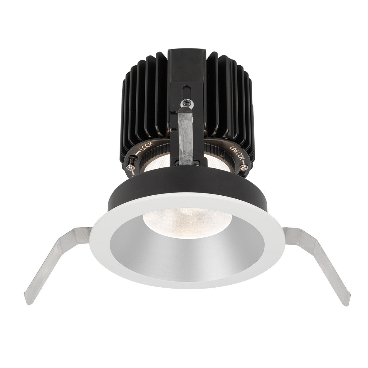 Volta 4.5in Round Shallow Regressed Trim Flood Beam 1800-4000K in Haze White - R4RD1T-FTWA-HZWT