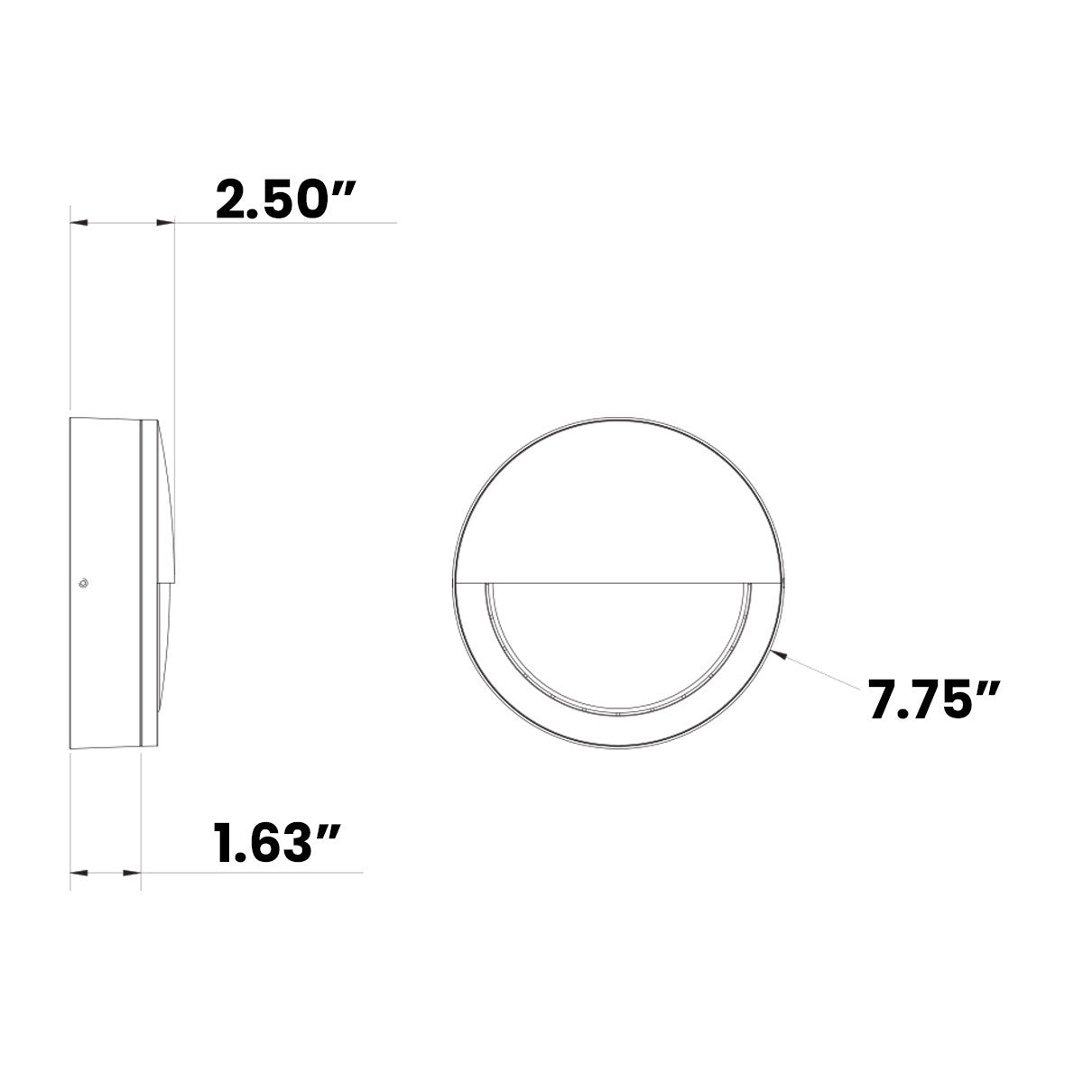 LED Round Bulk Head Light With Eyelid Cover - Glass Lens - Wall or Ceiling Mount – Wet Location - Watt Selectable 15W/12W/9W - Color Selectable 30K/40K/50K - 120/277V - Bronze Finish - Integrated Photocell Included