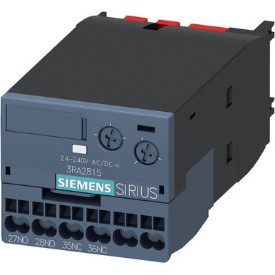 Auxiliary switch, 0.05 to 100 s, delayed switch-off, 1 Form A (N/O) + 1 Form B (N/C), 24-240 V AC/DC, 3 A/250 VAC - 3RA28152FW10