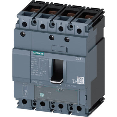CIRCUIT BREAKER 3VA1 IEC FRAME 160 BREAKING CAPACITY CLASS M ICU=55KA @ 415V 4-POLE, LINE PROTECTION - 3VA1112-5EE42-0AA0