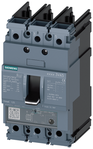 Breaker; Molded Case; 125A Frame; 100A; 3P; 25KA; Thermal Mag; Panelboard Breaker - 3VA5110-4EC31-0AA0