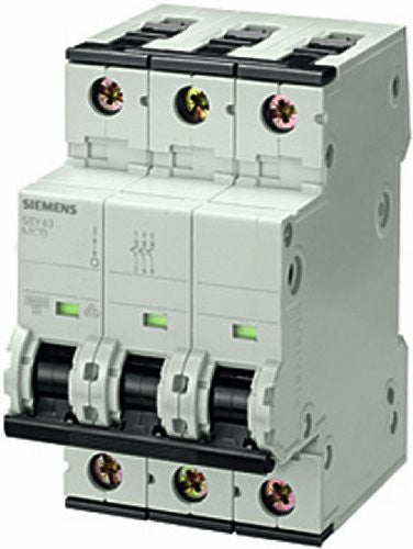 Siemens 5SY4340-8 Mini Circuit Breaker, UL 1077, 3-Pole, 40 Amps, 480VAC, D Trip Curve, 10 kA - 5SY4340-8