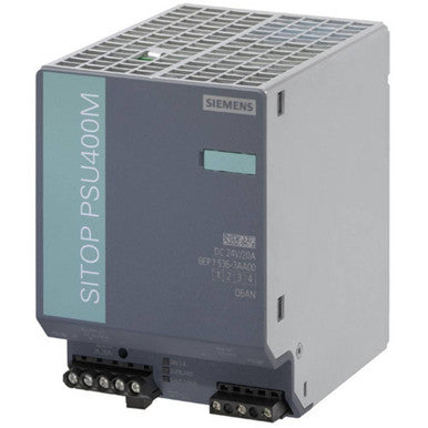 Siemens 6EP1536-3AA00 Power Supply, 24VDC Output, 20 Amps, 300-900VDC VAC Input, 480 Watts - 6EP15363AA00