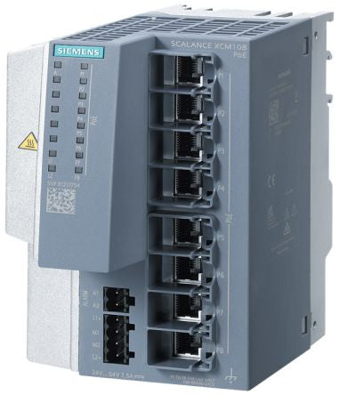 SCALANCE XCM108PoE 8x100/1000 Mbit/s RJ45 PoE unmanaged IE Switch - 6GK5108-0RA00-2AC2