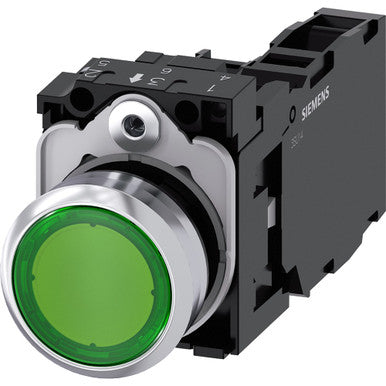 Siemens Industry Inc Illuminated Pushbutton Green - A6X30143461