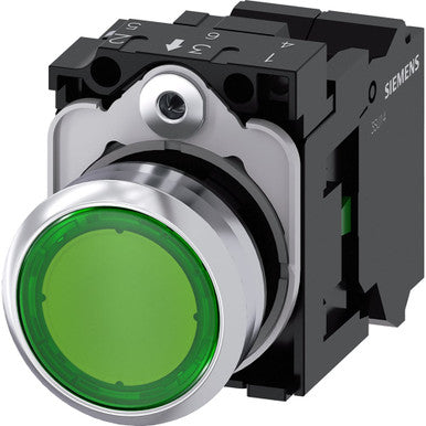 Siemens Industry Inc Illuminated Pushbutton Green - A6X30143681