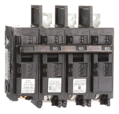 Miniature Circuit Breaker, BQ Series, 60A, 3 Pole, 240V AC, 10kA at 240V AC - BQ3B06000S01