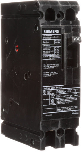 Breaker, Molded Case, Ed 2P 100A 240V 10KA Switch Load Lug - ED22S100A