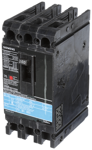 Molded Case Circuit Breaker, ED4 Series, 100A, 3 Pole, 480V AC, 18kA at 480V AC - ED43B100
