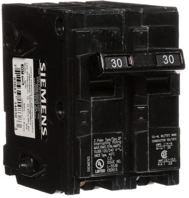 Circuit Breaker, QP Series, 30A, 2 Pole, 120/240V AC, 10kA - Q230U