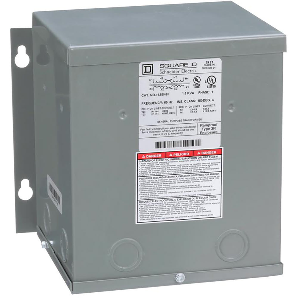 Transformer, Buck Boost, 1.5KVA, 1 Phase, 120X240V Primary, 16/32V Secondary - 1.5S46F