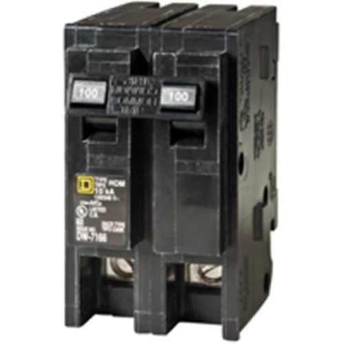 Circuit Breaker, HOM Series, 100A, 2 Pole, 120/240V AC, 10kA - 6721286