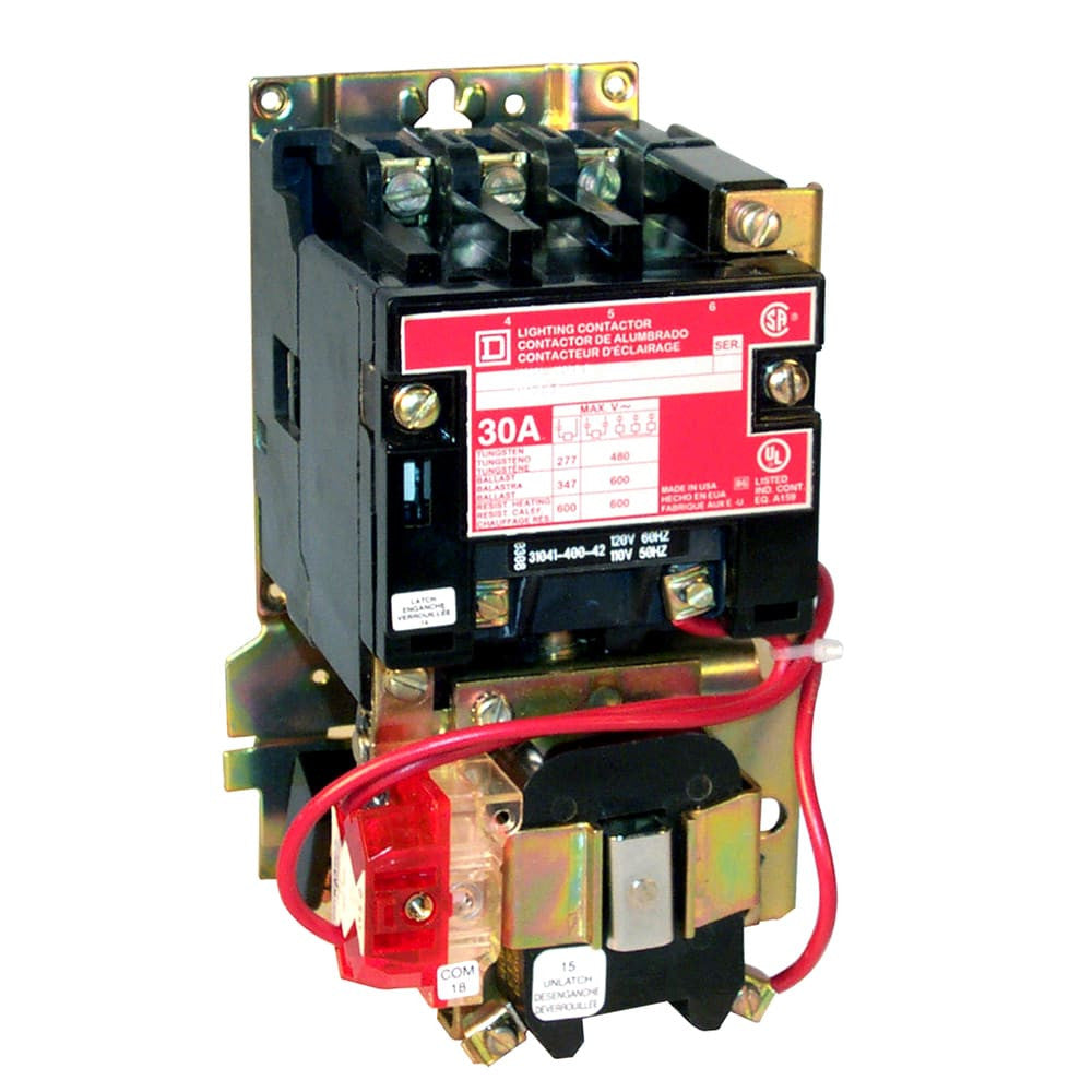 Lighting Contactor, Mechanically Held, 60 A, 2 Pole, Open, 120/110V 60/50HZ - 8903SPO10V02