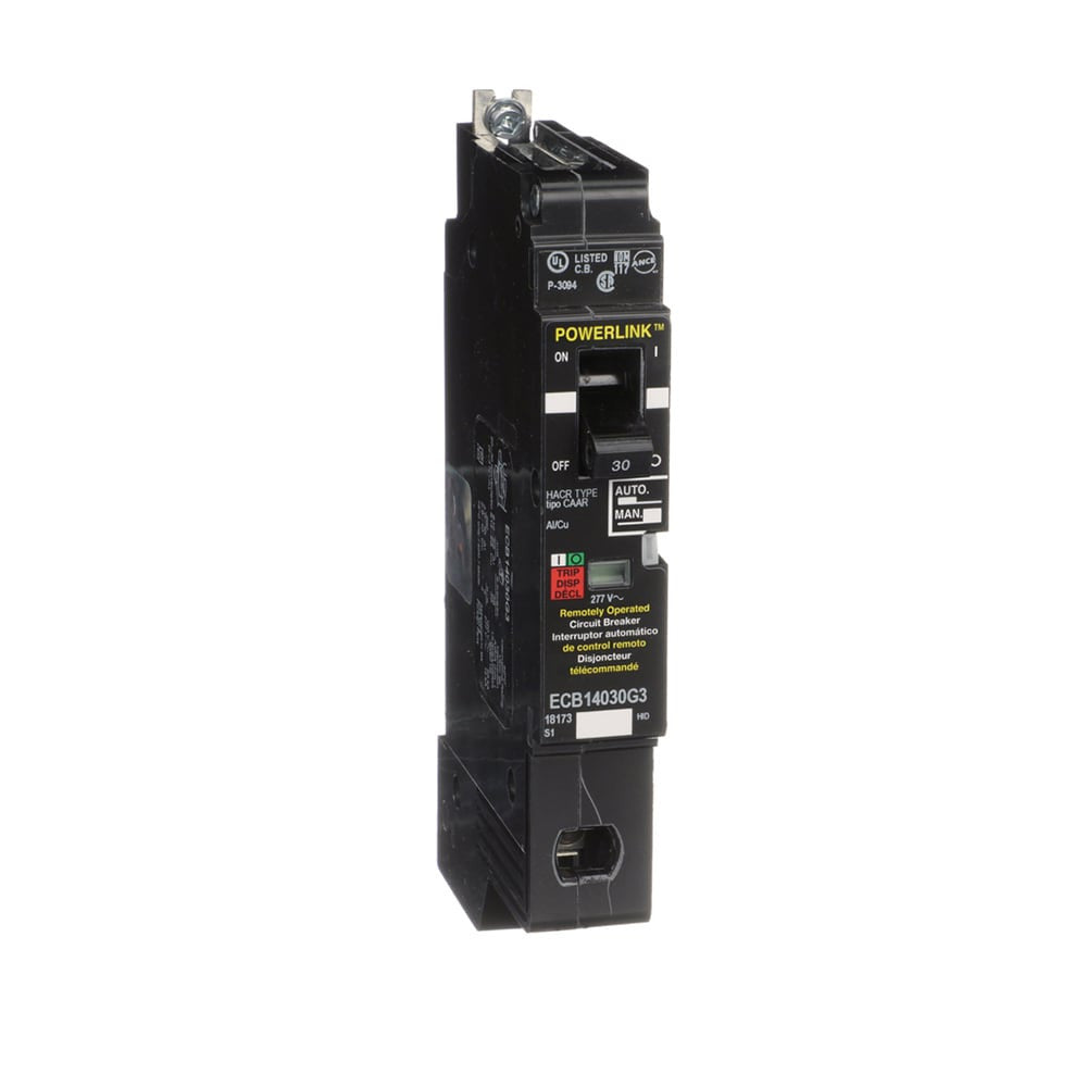 Molded Case Circuit Breaker, POWERLINK Series, 30A, 1 Pole, 277/480V AC, 65kA at 120V AC - ECB14030G3