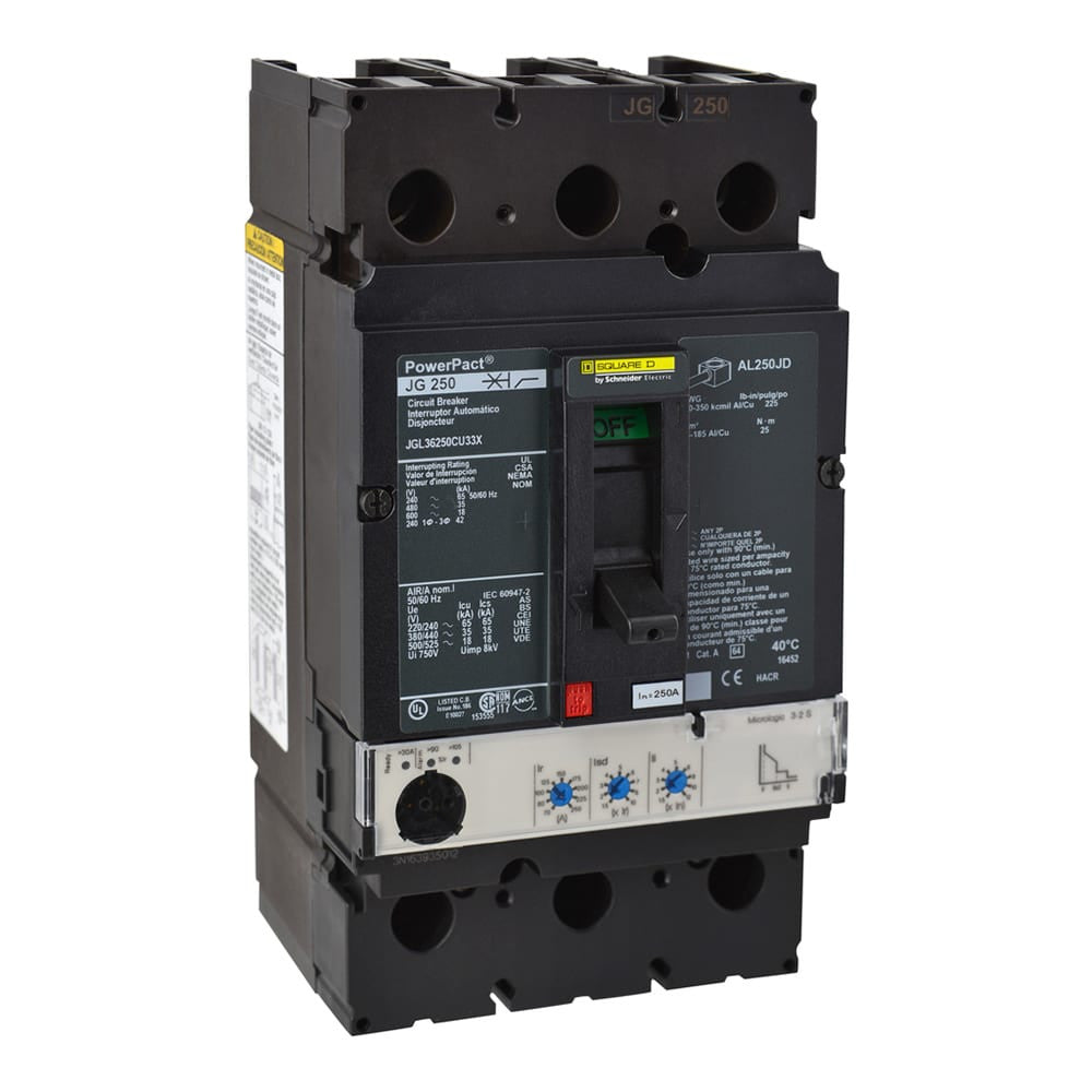 Molded Case Circuit Breaker 600V 250A Rohs Compliant: Yes |Schneider Electric JGL36250CU33X - JGL36250CU33X