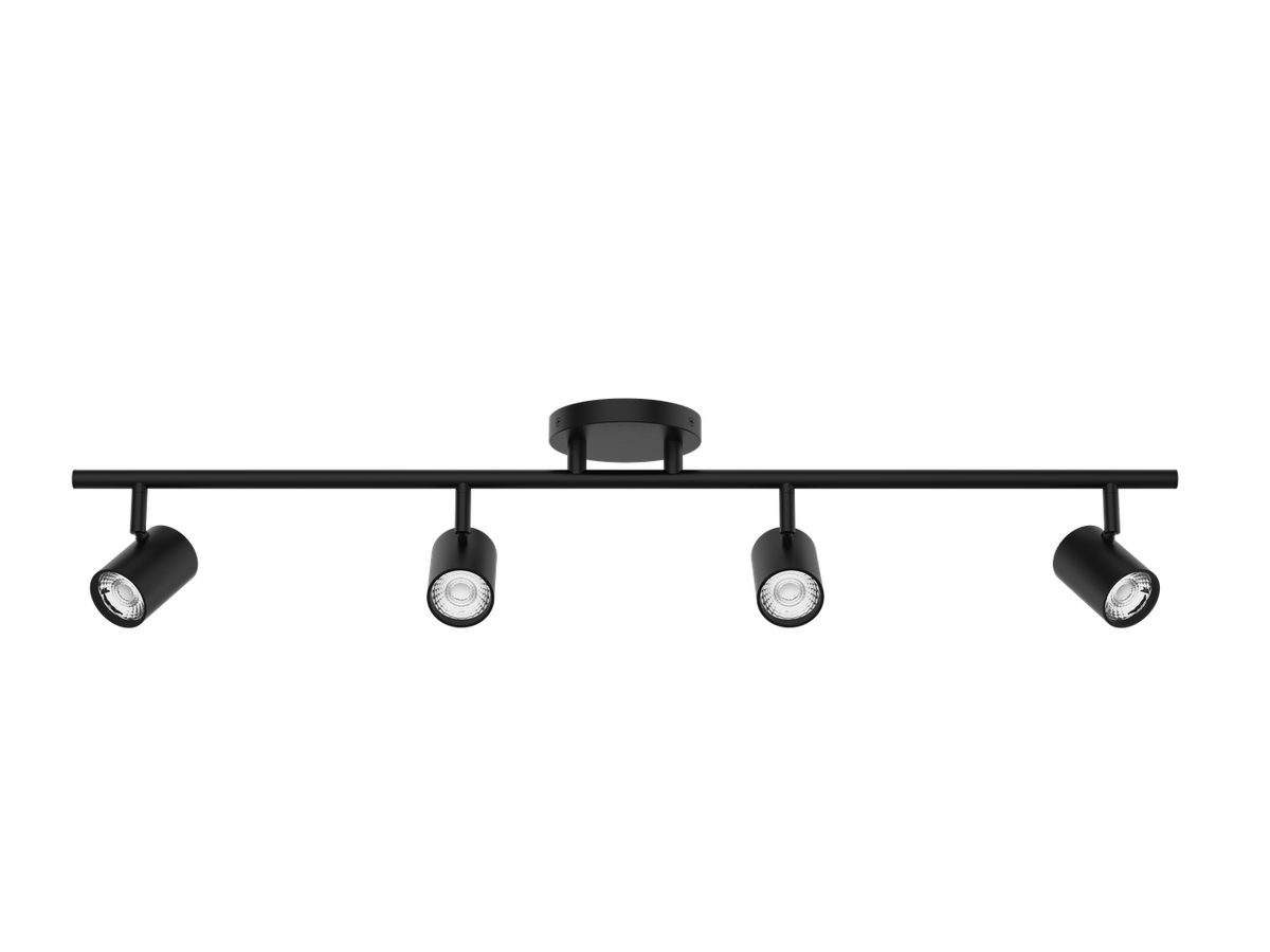 Pipe Fixed Rail with 4 Spot Lights 5CCT Black - TK-260504-CS-BK