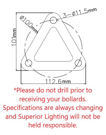 LED Bollard Light with Louver Reflector and Dome Head - Watt Selectable 13/18/23W - Color Selectable 30K/40K/50K - Black Finish