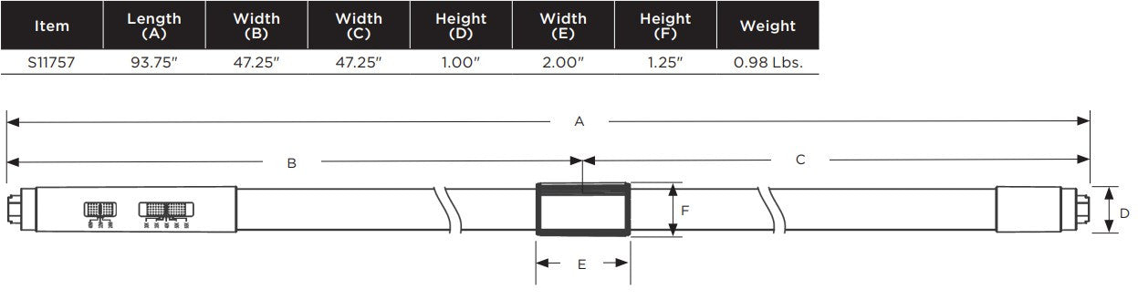 LED T8 Lamp - 8 Foot - 2 Quick Connect 4 Foot Tubes - Ballast Bypass Single Sided Wiring - Watt Selectable 24/32/40W - Color Temperature Selectable 30K/35K/40/50K/65K - 120-277V - Single Pin and HO End caps Included