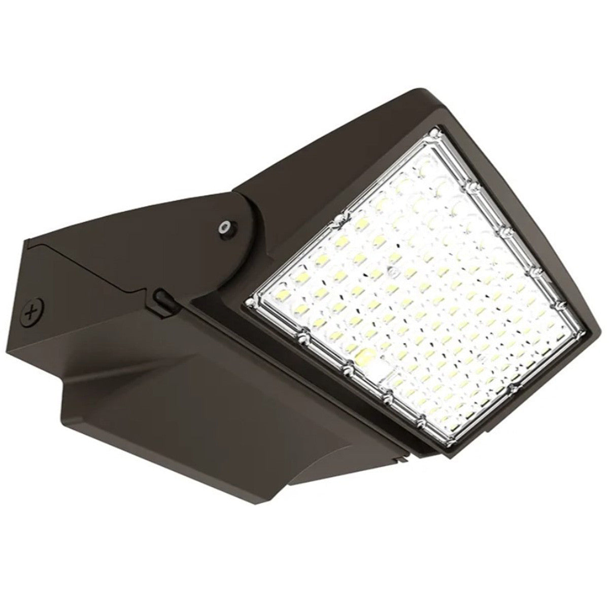 LED Uplight Adjustable Wallpack - Multi Watt Selectable 50W/65W/80W - Color Selectable 30K/40K/50K - Built-in Photocell with Switch - Bronze Finish - 0-10V Dimmable - 120-277V