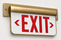 Dual Lite LEWSRXSA Wall Mount Edge-Lit LED Exit Sign, Single Face, Red Letters, No Arrows, Satin Brass Finish, AC Only