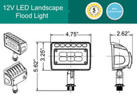 Low Voltage LED Landscape Flood Light - Knuckle Mount - 12 Watt - 1080 - Lumens - 3000K Soft White - Bronze - 12V